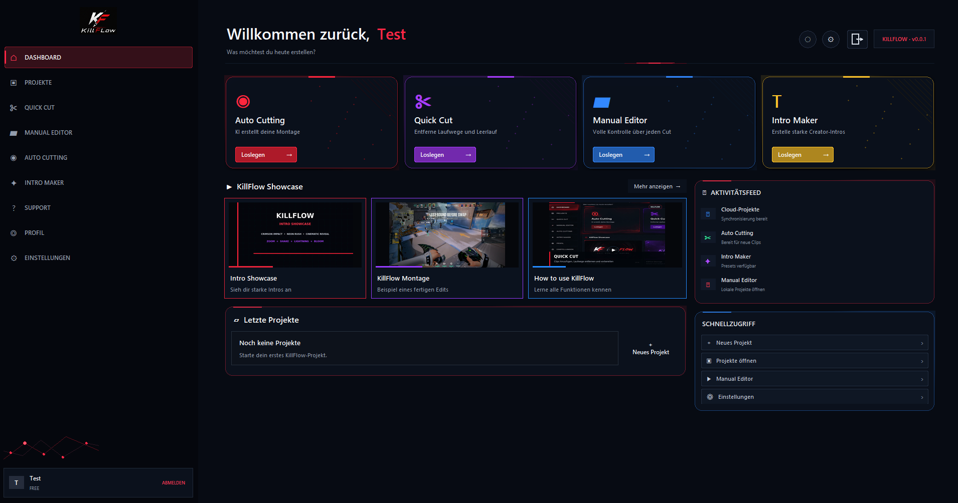 KillFlow Desktop Dashboard